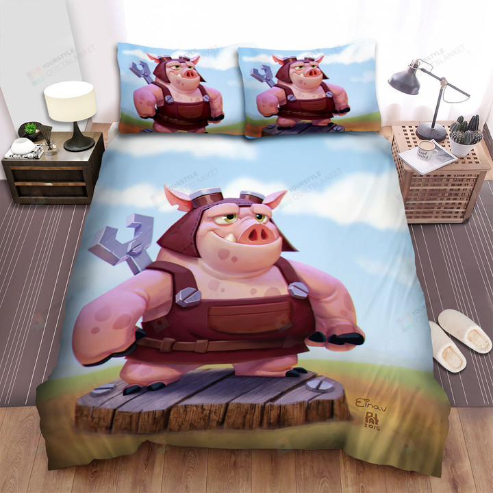 The Farm Animal - The Pig Mechanic Art Bed Sheets Spread Duvet Cover Bedding Sets