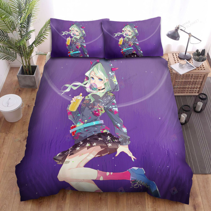 Little Witch Academia Diana Cavendish Graffiti Style Bed Sheets Spread Duvet Cover Bedding Sets