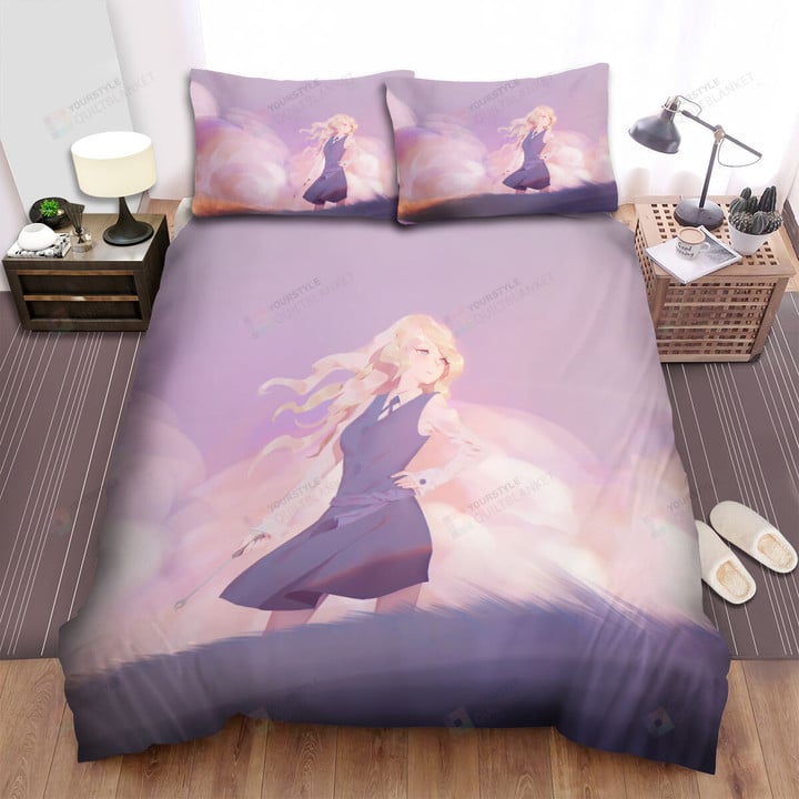 Little Witch Academia Diana Cavendish Pastel Colors Artwork Bed Sheets Spread Duvet Cover Bedding Sets