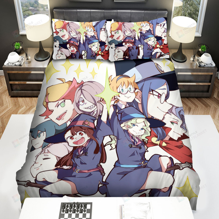 Little Witch Academia Main Characters In One Bed Sheets Spread Duvet Cover Bedding Sets