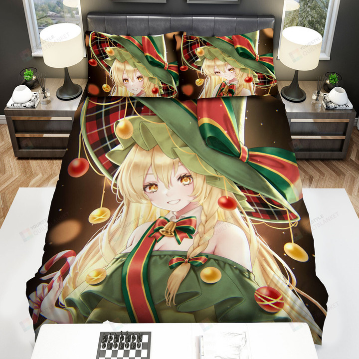 Touhou Kirisame Marisa In Christmas Theme Bed Sheets Spread Duvet Cover Bedding Sets