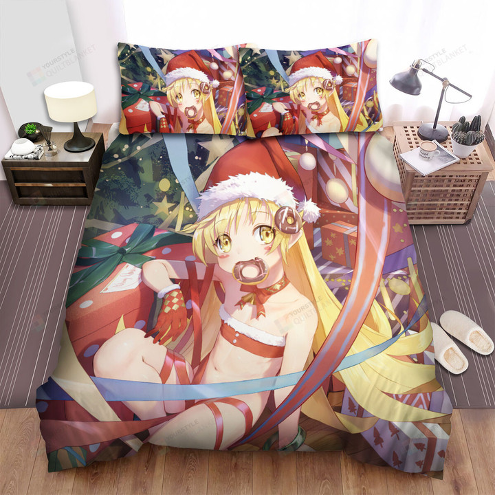 Monogatari Oshino Shinobu In Christmas Gift Theme Bed Sheets Spread Duvet Cover Bedding Sets