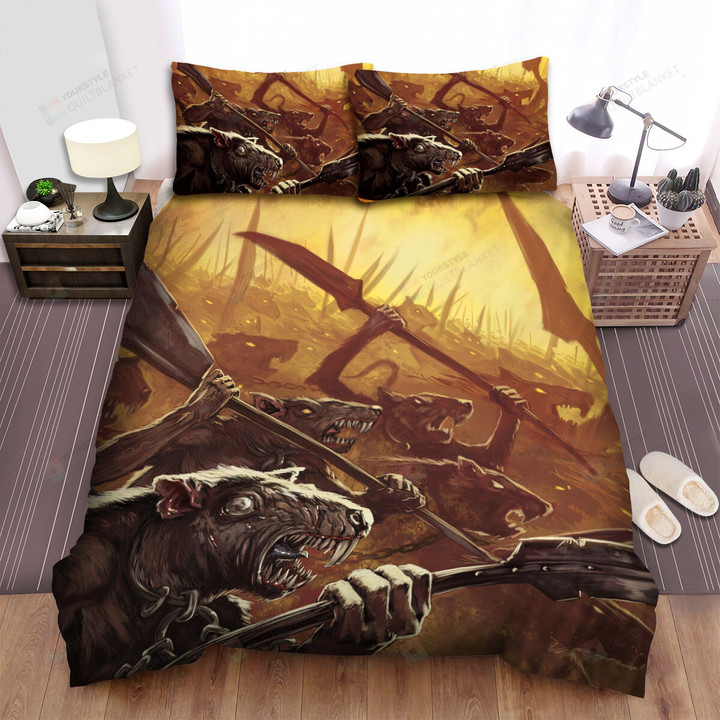 The Rat Army Running Into The Battle Bed Sheets Spread Duvet Cover Bedding Sets