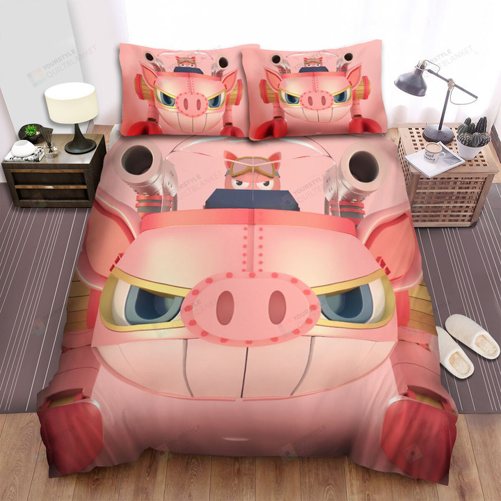 The Farm Animal - The Pig In The Robot Bed Sheets Spread Duvet Cover Bedding Sets