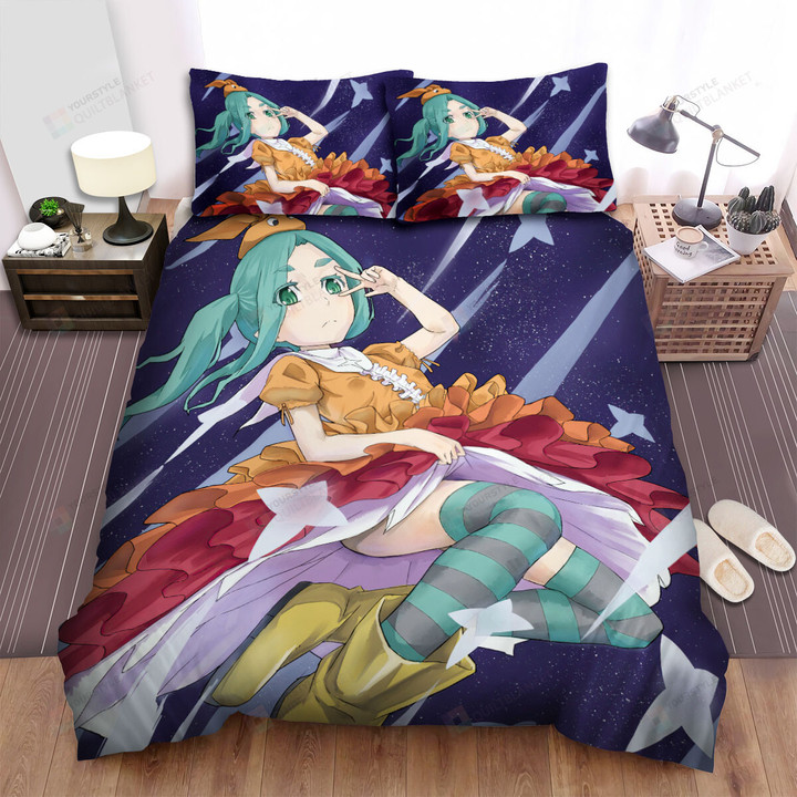 Monogatari Ononoki Yotsugi In Starry Night Sky Bed Sheets Spread Duvet Cover Bedding Sets