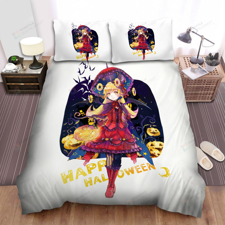 Monogatari Happy Halloween From Oshino Shinobu Bed Sheets Spread Duvet Cover Bedding Sets