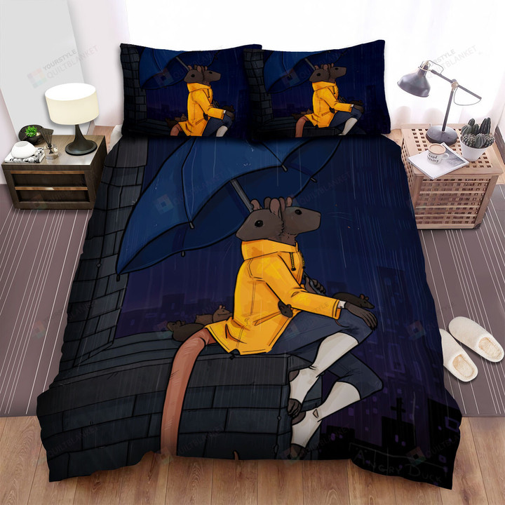 The Rat Sitting On A Roof Bed Sheets Spread Duvet Cover Bedding Sets