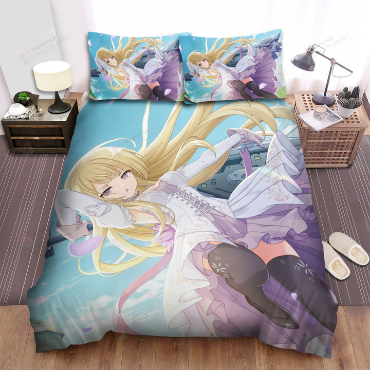 Assault Lily Miyagawa Takane On Purple Flower Field Bed Sheets Spread Duvet Cover Bedding Sets