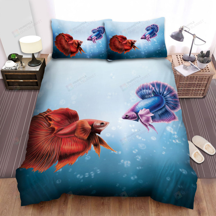 The Betta Fish Battle Bed Sheets Spread Duvet Cover Bedding Sets