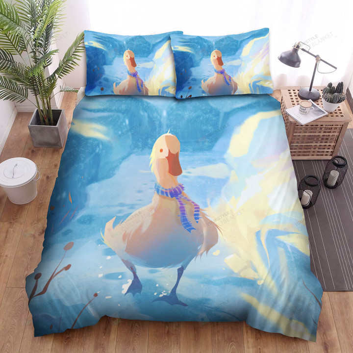 The Goose Walking Alone In The Winter Bed Sheets Spread Duvet Cover Bedding Sets