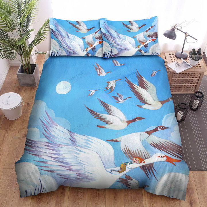 The Farm Animal - The Goose Flying High Bed Sheets Spread Duvet Cover Bedding Sets