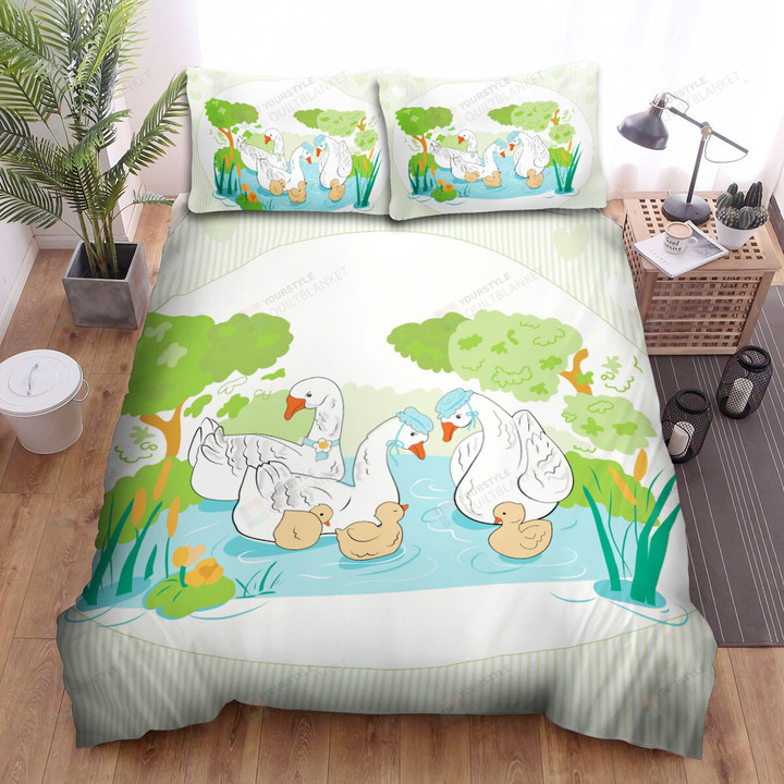 The Goose Family Art Bed Sheets Spread Duvet Cover Bedding Sets