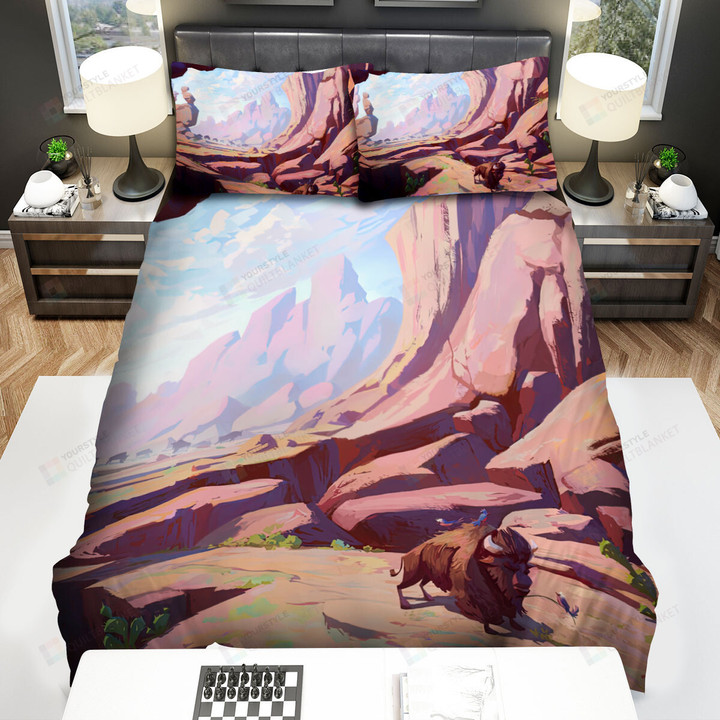 The Wild Animal - The Bison On The Ground Bed Sheets Spread Duvet Cover Bedding Sets