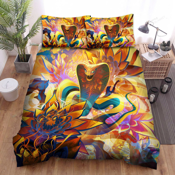 The Wild Animal - The Cobra Psychedelic Art Bed Sheets Spread Duvet Cover Bedding Sets