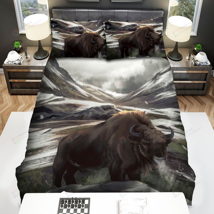 The Wild Animal - The Bison Breathing Art Bed Sheets Spread Duvet Cover Bedding Sets