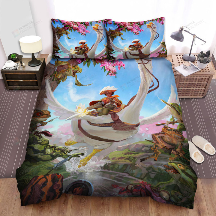 Fighting On The Goose Bed Sheets Spread Duvet Cover Bedding Sets