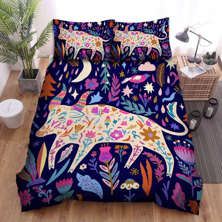 The Buffalo Standing Art Bed Sheets Spread Duvet Cover Bedding Sets