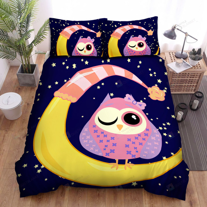 The Wildlife - The Owl And The Sleeping Moon Bed Sheets Spread Duvet Cover Bedding Sets