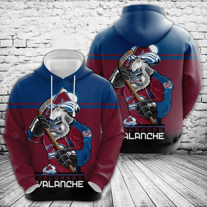 Colorado Avalanche 3d All Over Printed Hoodie, Zip- Up Hoodie