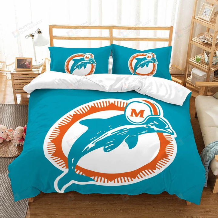 3d Miami Dolphins Bed Sheets Duvet Cover Bedding Sets