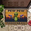 Alien Pew Pew Madafakas Doormat Funny Front Door Mat Humorous Welcome Mat Washable - 1