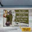 Personalized Fishing Old Couple The Best Catch Live Here Customized Doormat - 2