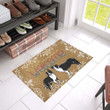 Couple Border Collie Welcome And Flower Doormat - 2