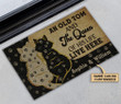 Personalized Cat Couple Old Tom And Queen Live Here Customized Doormat - 3
