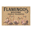 Flamingos Welcome People Tolerated Doormat - 1
