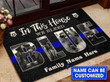 Gift For Christian Gifts for Police Officers In This House We Bleed Blue Doormat Welcome Mat - 1