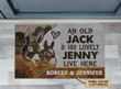 Personalized Donkey Couple Old Jack Lovely Jenny Live Here Customized Doormat - 2