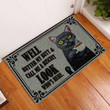 Look Whos Here Black Cat Doormat DHC04065610 - 1