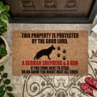 This Property Is Protected German Shepherd Dog Coir Pattern Print Doormat - 4