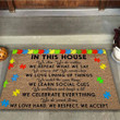 In This House We Never Give Up Autism Awaremess Doormat DHC04065017 - 1