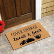 Cover charge tacos  beer yellow Doormat - 2