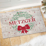 Merry Mistletoe Wreath Personalized Doormat DHC05062073 - 1