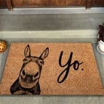 Yo Donkey Coir Pattern Print Doormat - 1