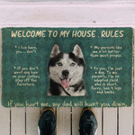 Husky Welcome To My House Rules Doormat DHC04062678 - 1