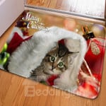Merry Christmas And Cute Little Cat GS-CL-LD0811 Doormat - 1