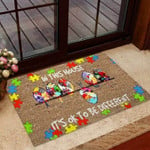 In This House Its Ok To Be Different Autism Awareness Coir Pattern Print Doormat - 1