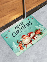 Joyful Santa Claus Snowman CLH0910201D Doormat - 1