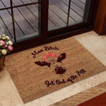 Get Out Of The Hay Cow Coir Pattern Print Doormat - 1