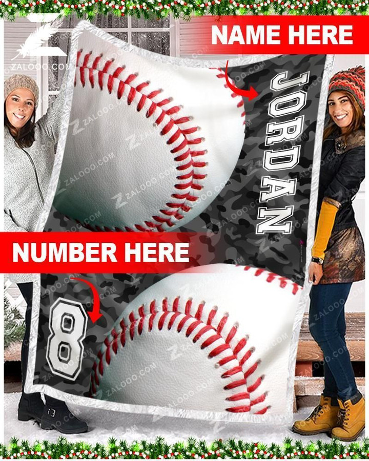 Custom Blanket - Baseball - Baseball Camo