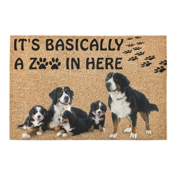 Its Basically A Zoo In Here Bernese Mountain Doormat - 1
