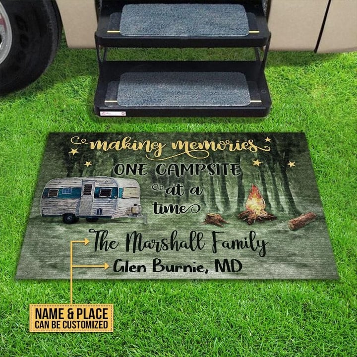 Personalized Making Memories One Campsite At A Time The Marshall Family Customized Doormat - 1