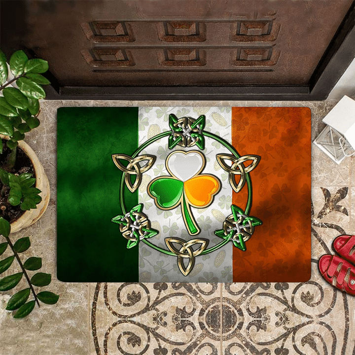 St Patricks Day Doormat Irish Shamrock Lucky Charm Welcome Mat Irish Home Decor Gift - 1