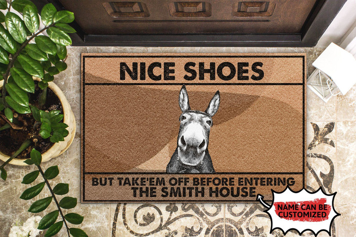 Donkey Nice Shoes But Takeem Off Before Entering The Smith House Doormat - 1