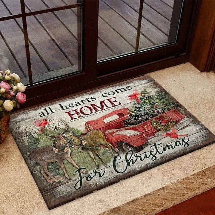 All Hearts Come Home For Christmas Hunting Doormat - 1