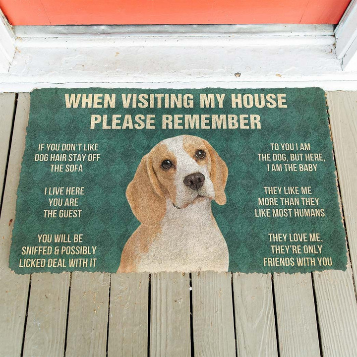 Lemon Beagle Dogs House Rule Doormat DHC04061860 - 1