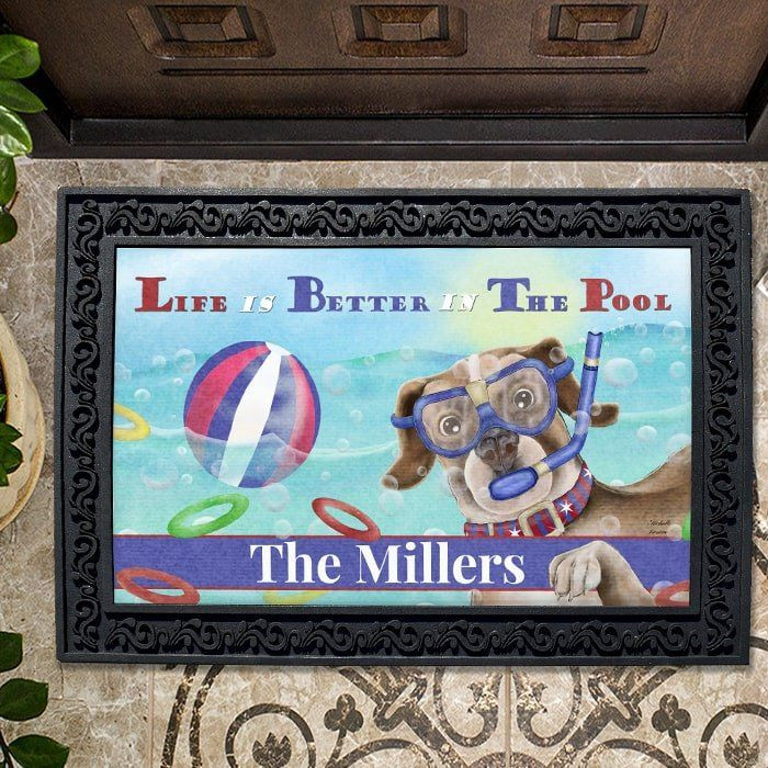 Life Is Better In The Pool Personalized Doormat DHC04064217 - 1
